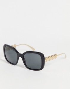 Женские большие солнцезащитные очки в черной квадратной оправе Versace 0VE4375-Черный цвет
