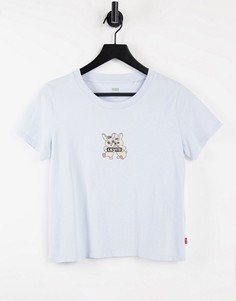 Голубая футболка с принтом Levis-Голубой Levis®
