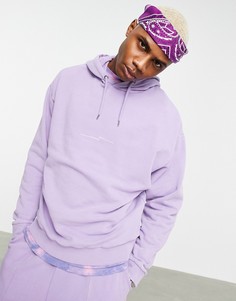 Oversized-худи фиолетового цвета в винтажном стиле с принтом на груди ASOS DESIGN-Фиолетовый цвет
