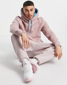 Двойная худи розового цвета Topman-Розовый цвет