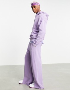 Фиолетовые джоггеры с широкими штанинами и разрезами (от комплекта) ASOS DESIGN-Фиолетовый цвет