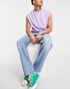 Прямые джинсы светлого цвета ASOS DESIGN-Голубой