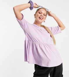 Свободный топ сиреневого цвета с короткими рукавами ASOS DESIGN Maternity-Фиолетовый цвет