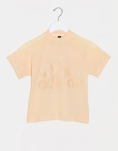 Футболка кремового цвета Adidas Glam-Белый