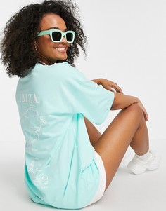 Цветная oversized-футболка с принтом "Ibiza" ASOS DESIGN-Зеленый цвет