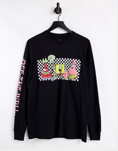 Черный лонгслив Vans X Spongebob Characters-Черный цвет