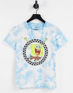 Голубая футболка с принтом тай-дай Vans X Spongebob Jump Out-Голубой