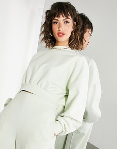 Шалфейно-зеленый укороченный свитшот из трикотажа ASOS EDITION-Зеленый цвет