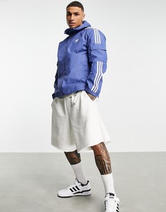 Синяя ветровка с тремя полосками adidas Originals adicolor-Голубой