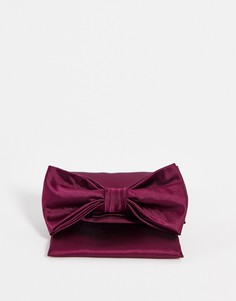 Однотонные галстук-бабочка и платок для нагрудного кармана Devils Advocate Wedding-Фиолетовый цвет