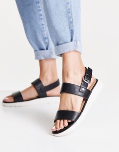 Сандалии черного цвета с двойными ремешками ALDO Love Planet Woema-Черный цвет