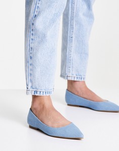 Синие балетки с заостренным носком ASOS DESIGN Lucky-Голубой