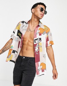 Свободная рубашка с принтом персонажей Пинки и Брейна ASOS DESIGN-Multi