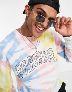 Разноцветный свитшот с принтом тай-дай Topman-Multi