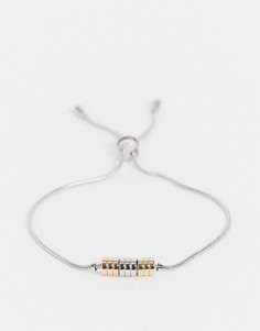 Серебристый браслет с фиксатором с логотипом в виде полос Tommy Hilfiger