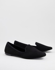 Черные балетки-слиперы ASOS DESIGN-Черный цвет