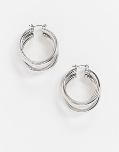 Массивные серебристые серьги-кольца Topshop-Серебристый