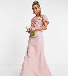 Нежно-розовое платье-бандо с отделкой из органзы Missguided Bridesmaid-Розовый цвет