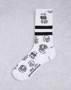 Белые спортивные носки с рисунком Рика и Морти ASOS DESIGN-Белый