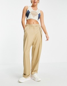 Бежевые брюки Topshop Menzy-Коричневый цвет