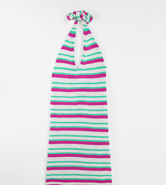 Вязаное платье мини в разноцветную полоску с завязкой на шее ASOS DESIGN Maternity-Multi