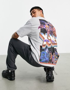 Серая oversized-футболка с графическим принтом «Людей Икс» ASOS DESIGN-Серый