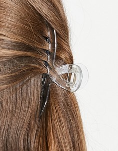 Большая заколка-краб для волос из прозрачного пластика ASOS DESIGN-Прозрачный