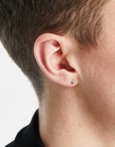 Набор из 3 пар серебристых серег-гвоздиков Icon Brand-Серебристый