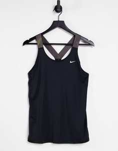 Черная майка на ремешках с логотипом Nike-Черный цвет