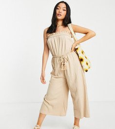 Кремовый комбинезон-бандо с завязками-шнурками ASOS DESIGN Petite-Белый