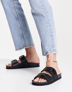 Черные кожаные сандалии Vero Moda-Черный цвет
