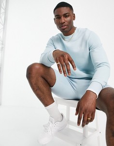 Голубой свитшот с круглым вырезом Fred Perry