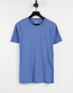Голубая футболка с логотипом в виде игрока поло Polo Ralph Lauren-Голубой