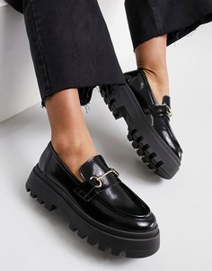 Черные лоферы на массивной подошве ASOS DESIGN Miller-Черный цвет