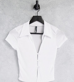 Белая приталенная рубашка с короткими рукавами ASYOU-Белый