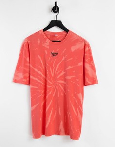 Оранжевая футболка с принтом тай-дай Reebok Classics-Оранжевый цвет