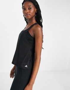 Черный топ с ремешками на спинке adidas Yoga-Черный цвет