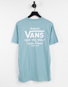 Голубая футболка с принтом на спине Vans Holder Street II-Голубой