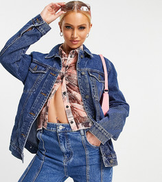 Классическая джинсовая куртка в стиле oversized классического выбеленного синего цвета ASYOU-Голубой