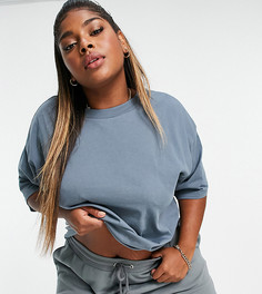 Серая oversized-футболка ASOS DESIGN Curve-Серый