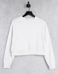 Белый укороченный свитшот ASOS DESIGN