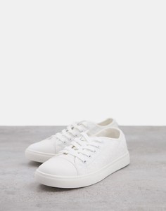 Белые кроссовки с вышивкой ришелье Accessorize-Белый