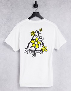 Белая футболка с тремя треугольниками и принтом маргариток HUF-Белый