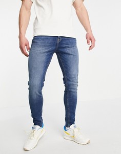 Темно-синие джинсы-морковки Jack & Jones Intelligence Pete-Голубой