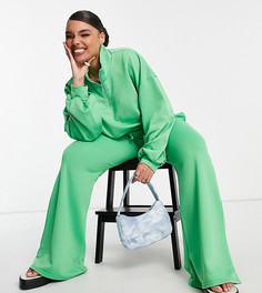 Зеленые джоггеры клеш в стиле 70-х от комплекта ASOS DESIGN Curve-Зеленый цвет