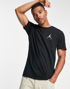 Черная футболка с вышивкой логотипа Nike Jordan-Черный цвет