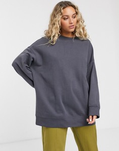 Серый oversize-свитшот Monki-Голубой
