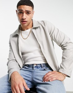 Фактурная спортивная куртка светло-бежевого цвета (от комплекта) ASOS DESIGN-Светло-бежевый цвет