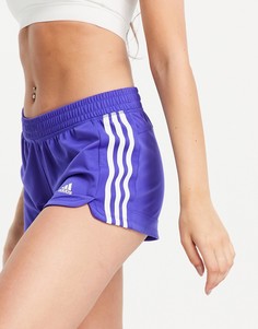 Синие трикотажные шорты с 3 полосками adidas Training Pacer-Голубой