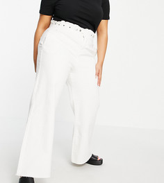 Белые джинсы с широкими штанинами Simply Be-Белый